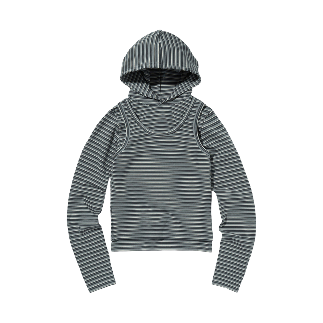 스웨이드 레이어드 후디 그레이(Suade Layered Hoodie Gray) - 1