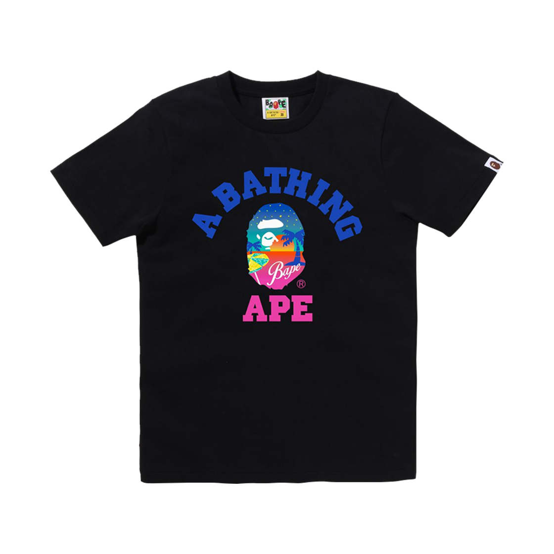 (W) 베이프 베이프 선셋 비치 티셔츠 블랙((W) BAPE Bape Sunset Beach T-Shirt Black) - 1