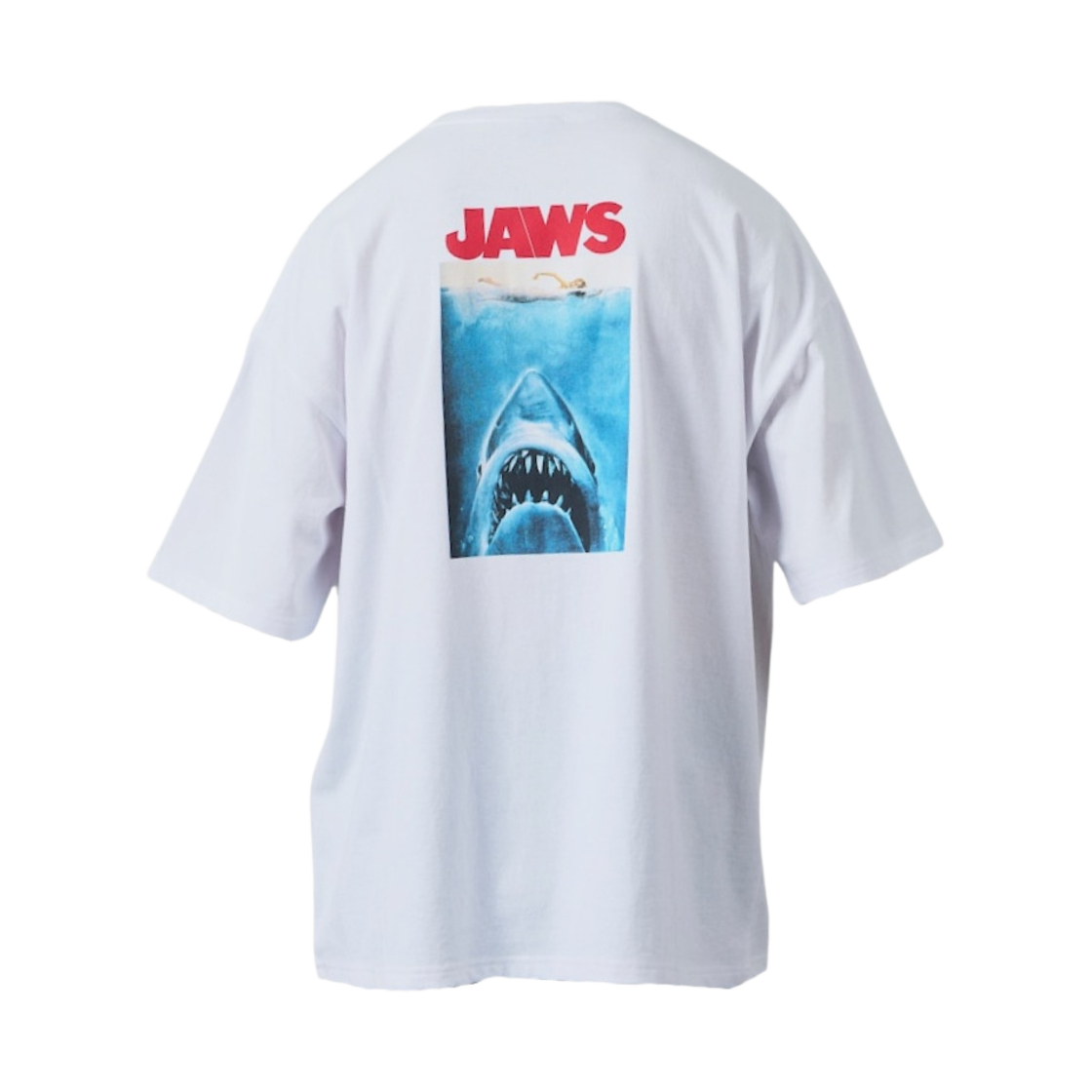 프릭스 스토어 죠스 스페셜 오더 빅 실루엣 백 프린트 크루넥 티셔츠 화이트(Freak's Store Jaws Special Order Big Silhouette Back Print Crew Neck T-Shirt White)