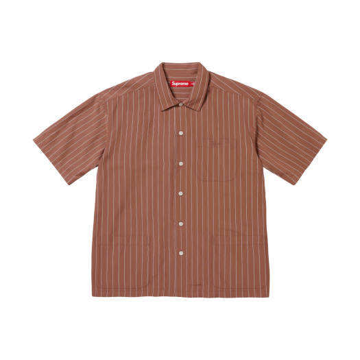 Supreme Stripe S/S Pajama Shirt Brown - 25SS