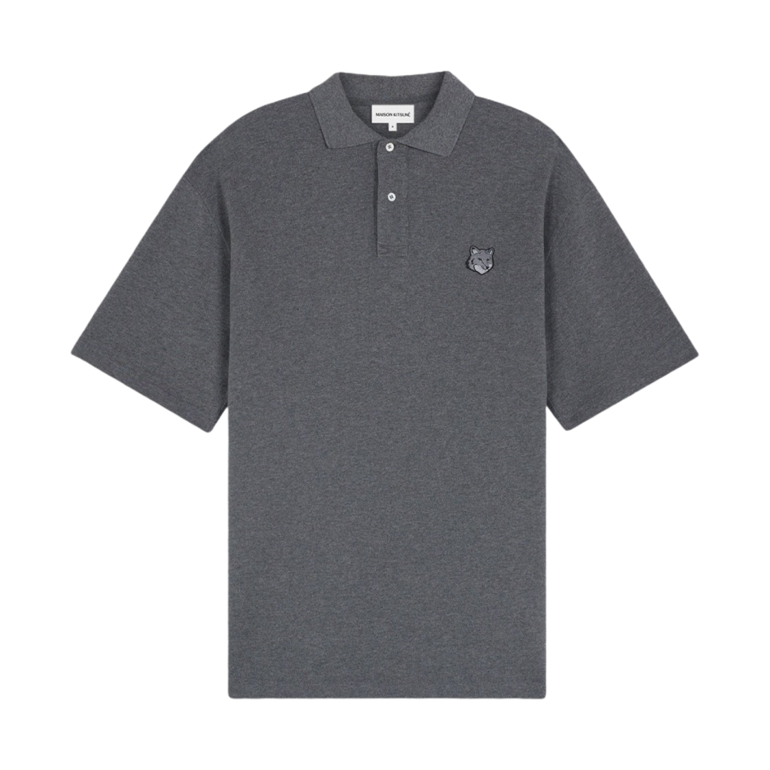 메종 키츠네 볼드 폭스 헤드 패치 오버사이즈 폴로 다크 그레이 멜란지(Maison Kitsune Bold Fox Head Patch Oversize Polo Dark Grey Melange)