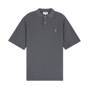 Maison Kitsune Bold Fox Head Patch Oversize Polo Dark Grey Melange