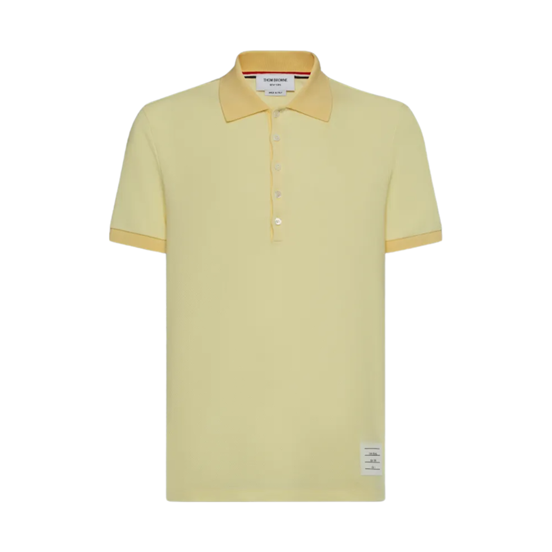 톰브라운 클래식 피케 사선 숏슬리브 폴로 옐로우(Thom Browne Classic Pique 4-Bar Short Sleeve Polo Yellow) - 1
