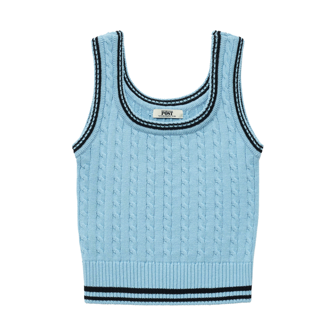 SFS1KT203ABL The Saturday Evening Post Cable Knit Sleeveless_Blue