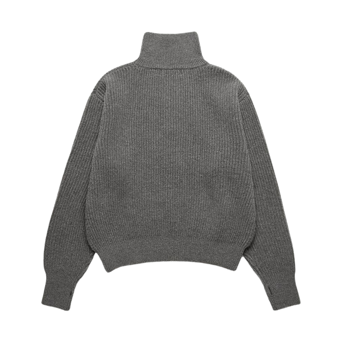 던스트 하프 집업 립드 울 스웨터 멜란지 그레이(Dunst Half Zip-Up Ribbed Wool Sweater Melange Grey) - 2