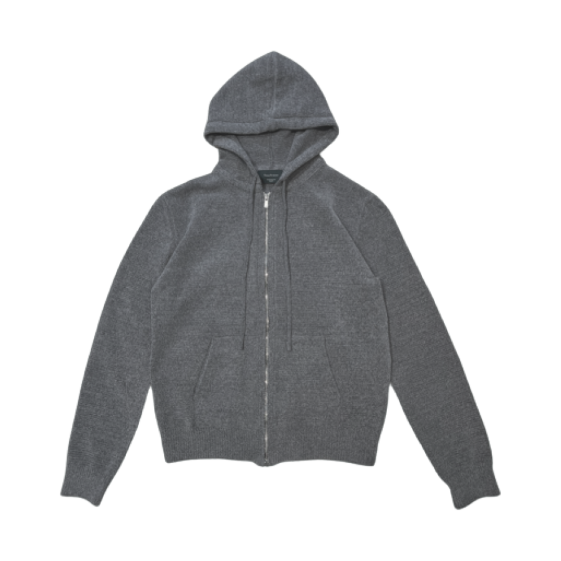 언더마이카 플로럴 세이프티 핀 어쌔신 벨벳 얀 니트 후드 멜란지 그레이 - 25SS