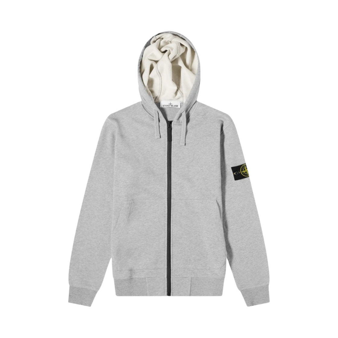 801564251-A0M64 Stone Island 64251 Garment Dyed Cotton Fleece Full Zip Hooded Sweatshirt Dust Melange - 24SS