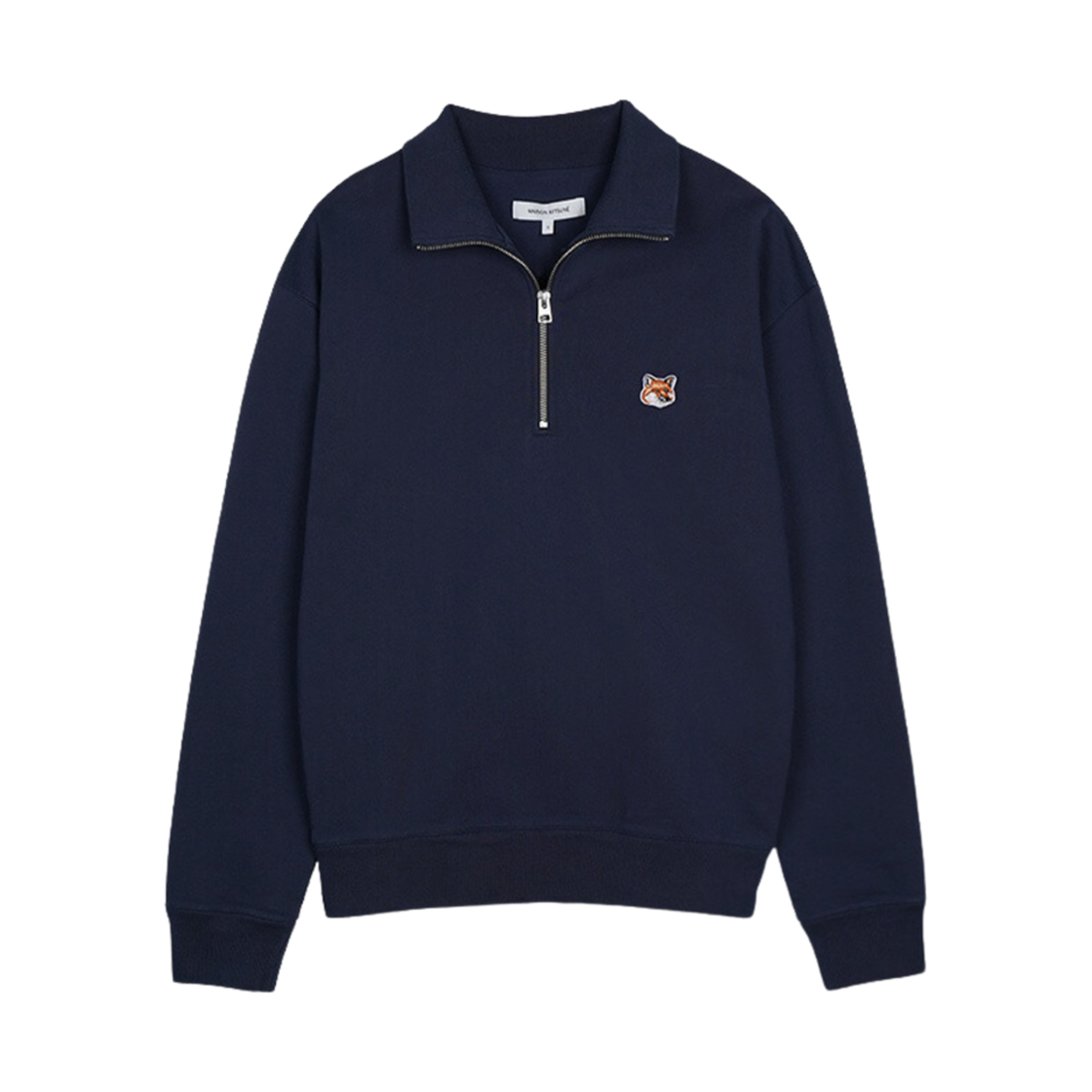 메종 키츠네 집업 스웨트셔츠 잉크 블루(Maison Kitsune Zip-Up Sweatshirt Ink Blue)