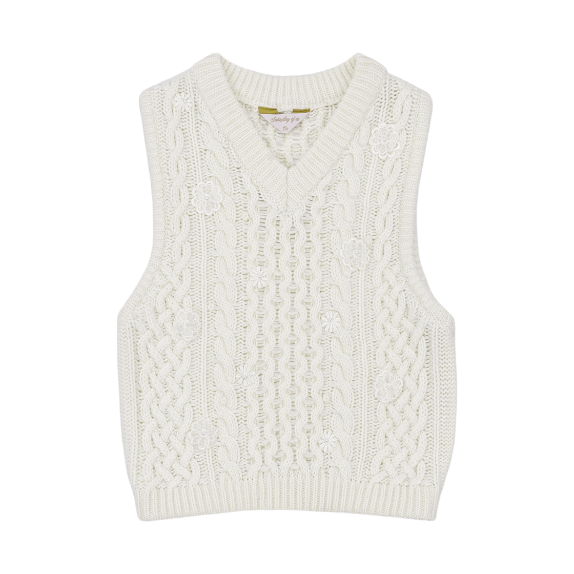 에스티유 우먼즈 코사주 니트 베스트 크림