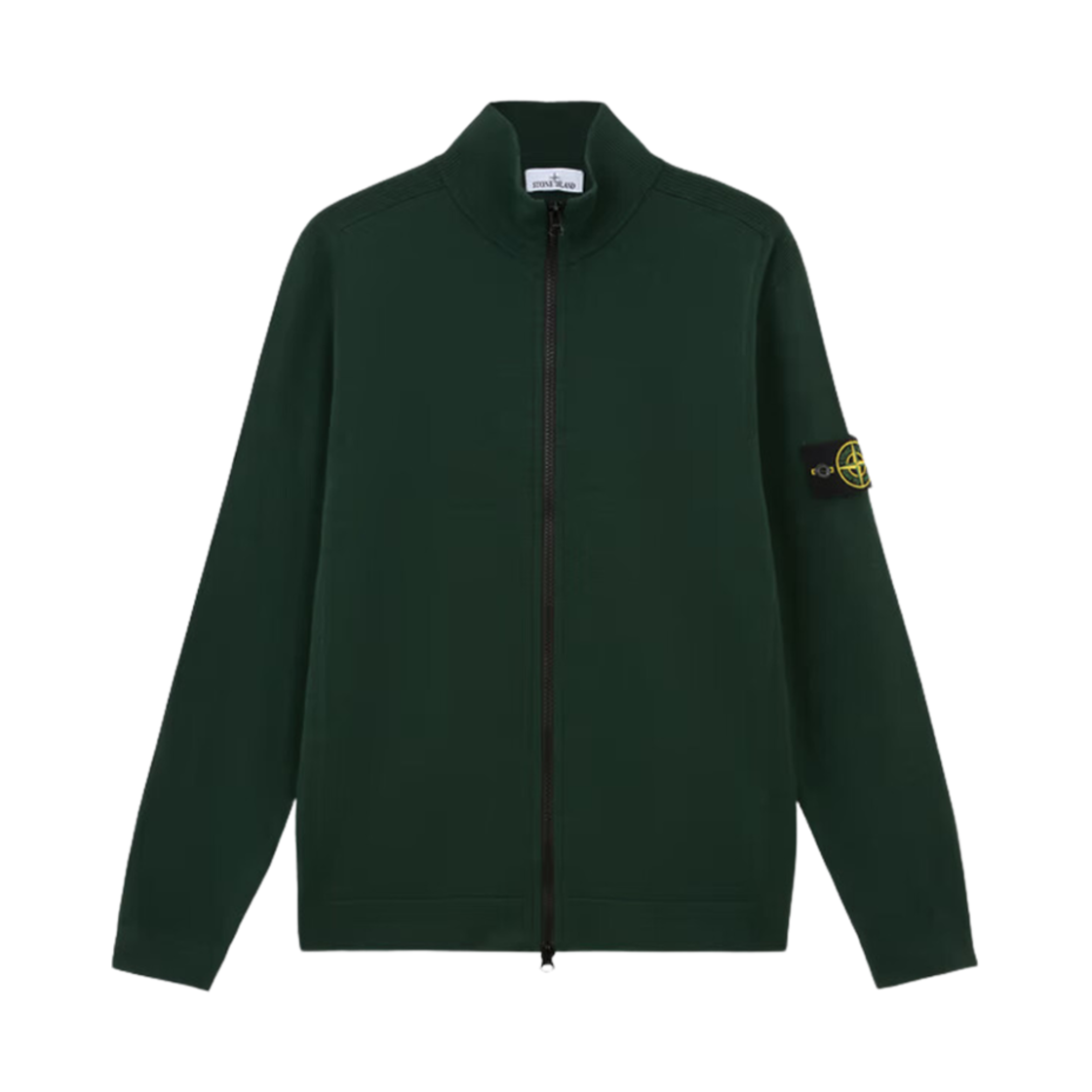 8115503A1-V0059 Stone Island 503A1 Stretch RWS Wool Knit Cardigan with Two Way Zipper Musk Green - 24FW