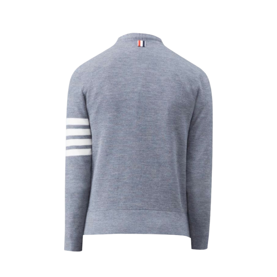 톰브라운 파인 메리노 와플 사선 하이 브이넥 가디건 라이트 그레이(Thom Browne Fine Merino Waffle 4-Bar High V-Neck Cardigan Light Grey) - 2