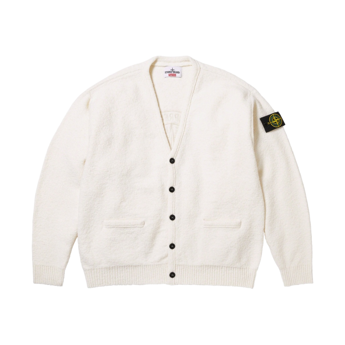 슈프림 x 스톤 아일랜드 부클 가디건 화이트 - 23FW(Supreme x Stone Island Boucle Cardigan White - 23FW)