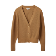 (W) COS Ribbed Knit Cardigan Light Brown