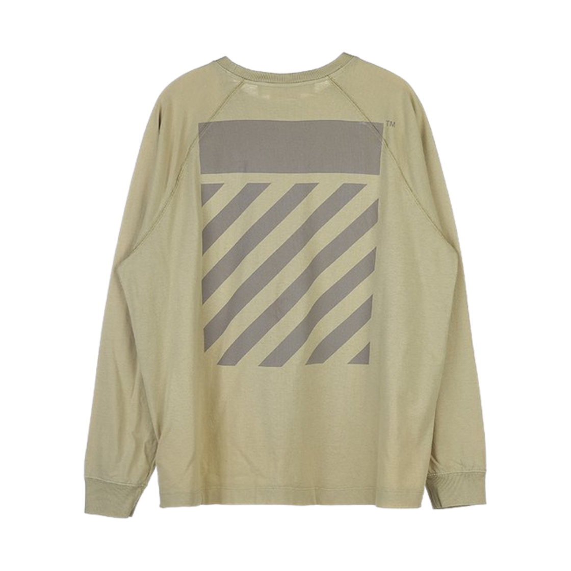 OMAB067F22JER0011717 Off-White Diag Tab Long Sleeve T-Shirt Dark Sand