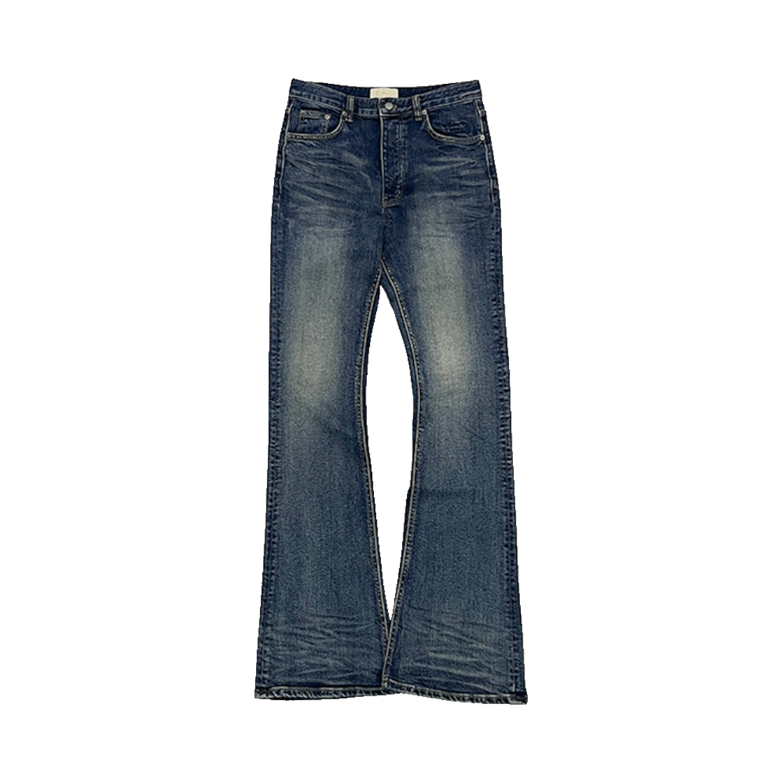 언더마이카 무.114 오리지널 로고 워시드 슬림 플레어 진 워시드 블루(Undermycar Mu.114 Original Logo Washed Slim Flare Jeans Washed Blue)