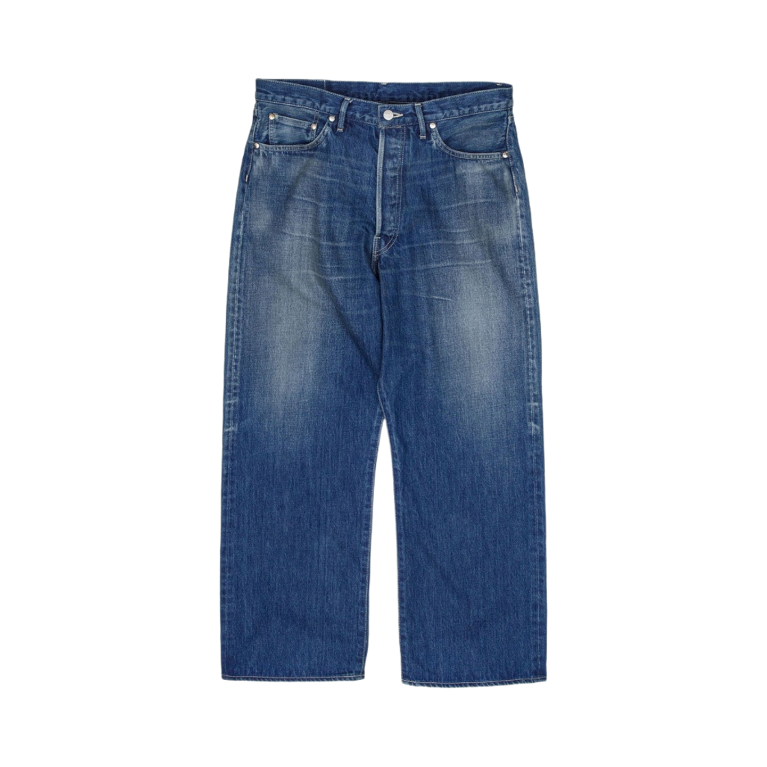 GM231-40103DB Graphpaper Selvage Denim Five Pocket Wide Straight Pants Dark Fade