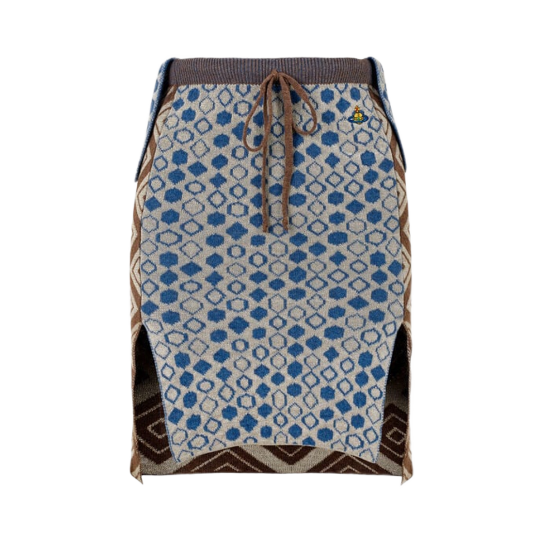 (W) 비비안 웨스트우드 라스트 패치 스커트 멀티 브라운 블루((W) Vivienne Westwood Last Patched Skirt Multi Brown Blue) - 1