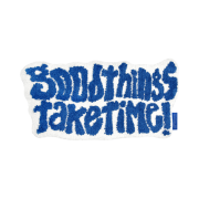 earpearp Good Things Take Time Rug Blue