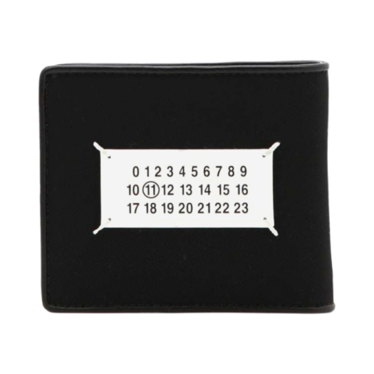 S55UI0280P4318T8013 Maison Margiela Numbers Logo Nylon Wallet Black