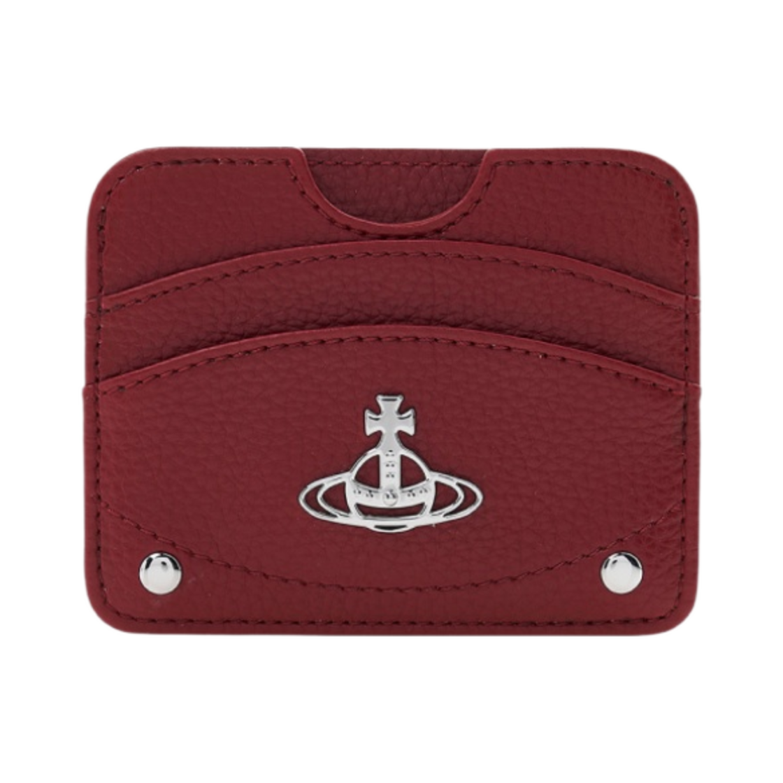 비비안 웨스트우드 리비건 그레인 하프 문 카드 홀더 레드