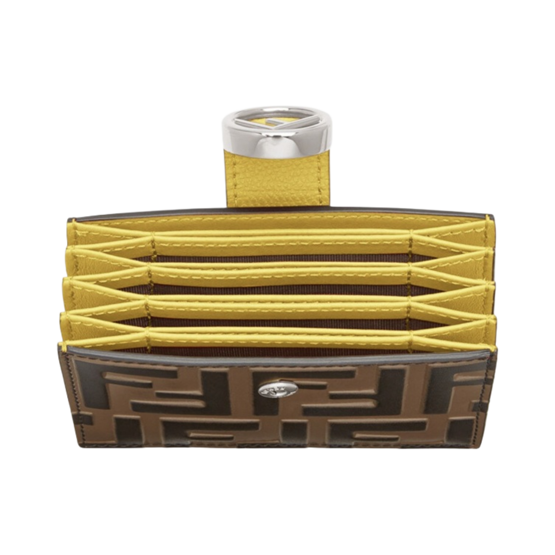 펜디 레더 거싯 카드 홀더 옐로우(Fendi Leather Gusseted Card Holder Yellow) - 4