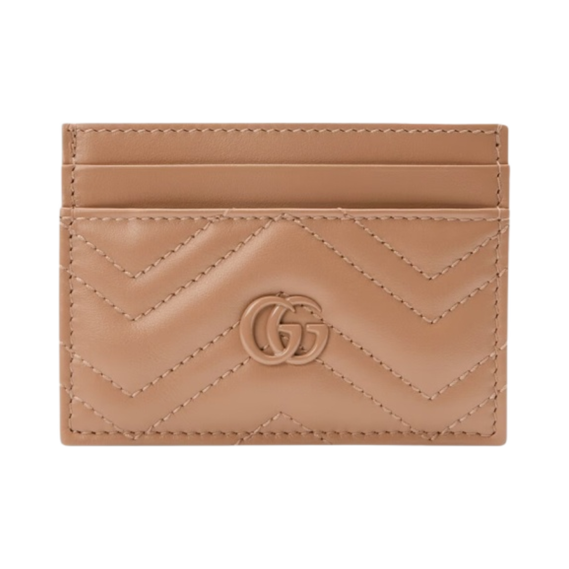 443127-AABZK-2754 Gucci GG Marmont Matelasse Card Case Rose Beige