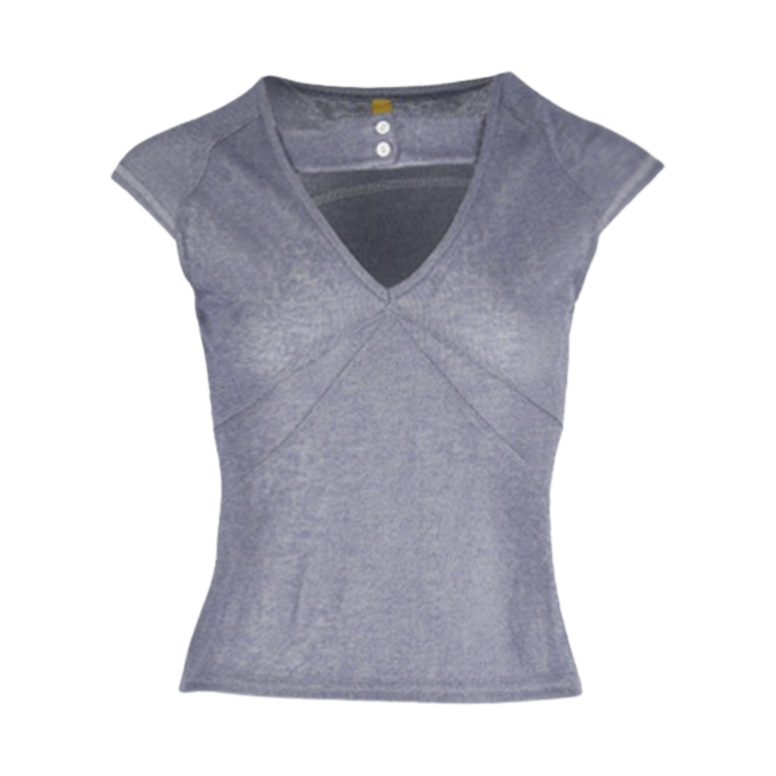 쿄 버튼업 볼캡 슬리브 티 퍼플(KYO Women Buttonup Ballcap Sleeve Tee Purple)