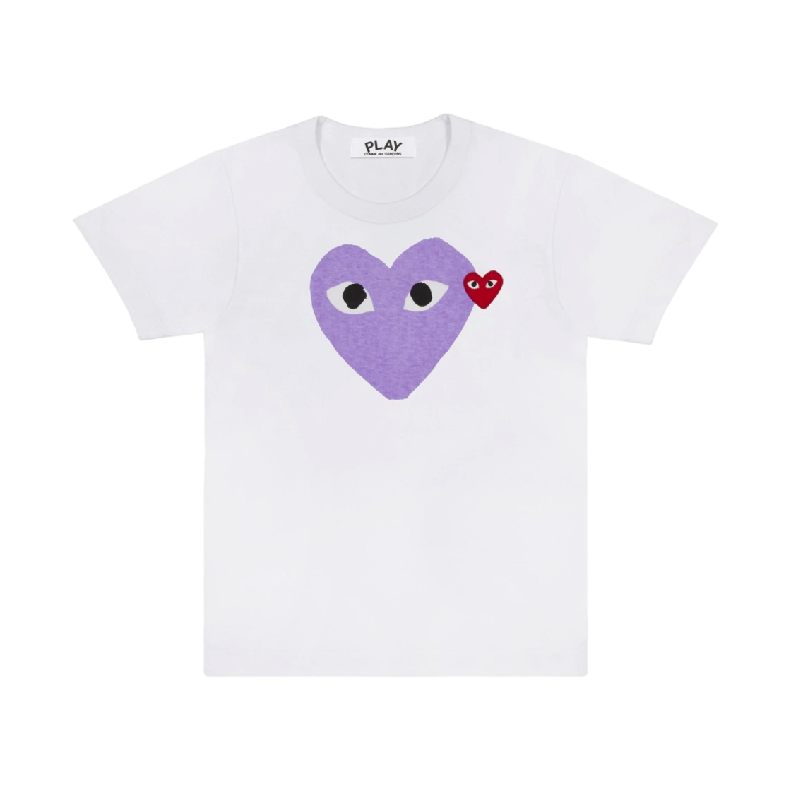 플레이 꼼데가르송 퍼플 하트 티셔츠 화이트(Play Comme des Garcons Purple Heart T-Shirt White) - 1