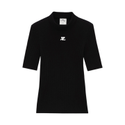 (W) Courreges Reedition Knit Top Short Sleeves Black
