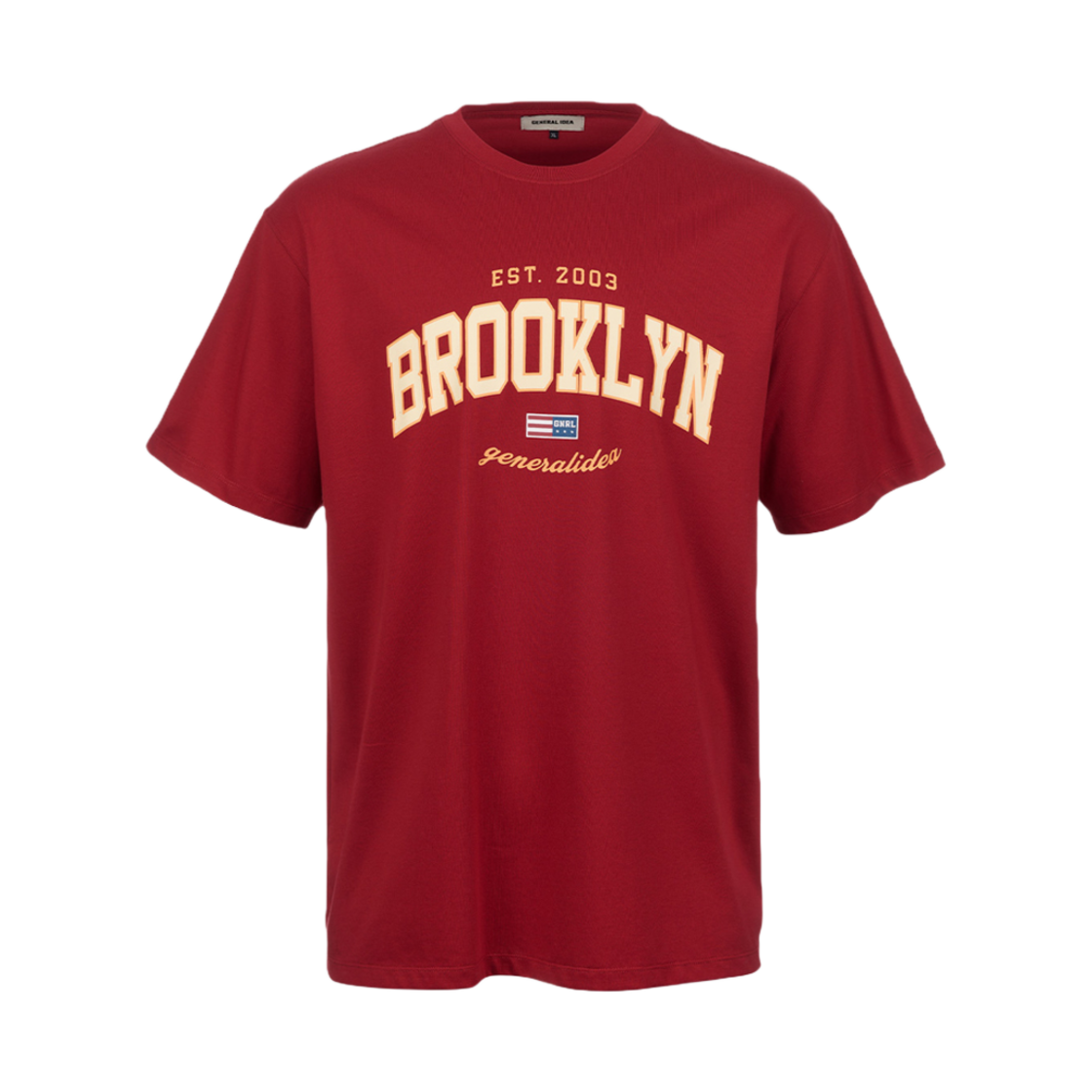 제너럴아이디어 유니섹스 브루클린 반팔 티셔츠 버건디