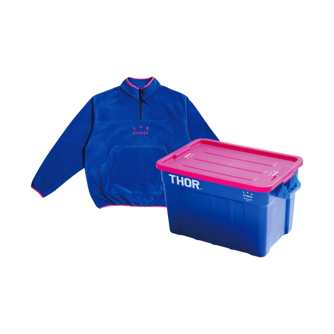 아이앱 스튜디오 x 토르 플리스 & 75L 컨테이너 팩 블루 핑크(IAB Studio x Thor Fleece & 75L Container Pack Blue Pink)