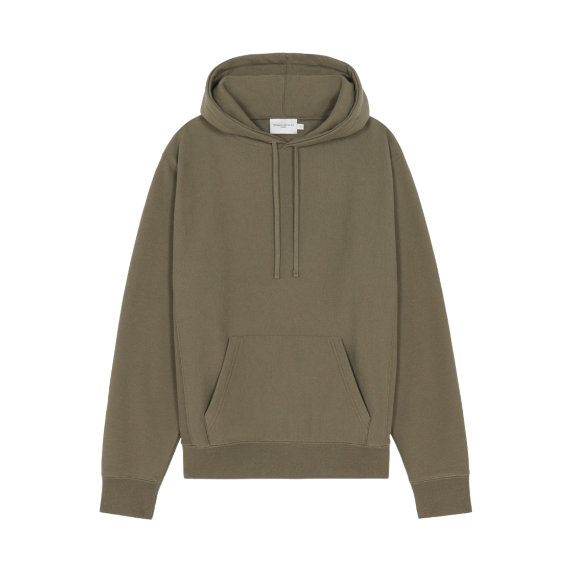 IU00334KM0020-P396 Maison Kitsune Maxi Back MK Camp Relaxed Hoodie Dark Khaki