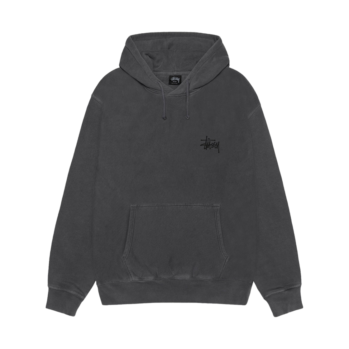 1925001 Stussy Basic Pigment Dyed Hoodie Black Black