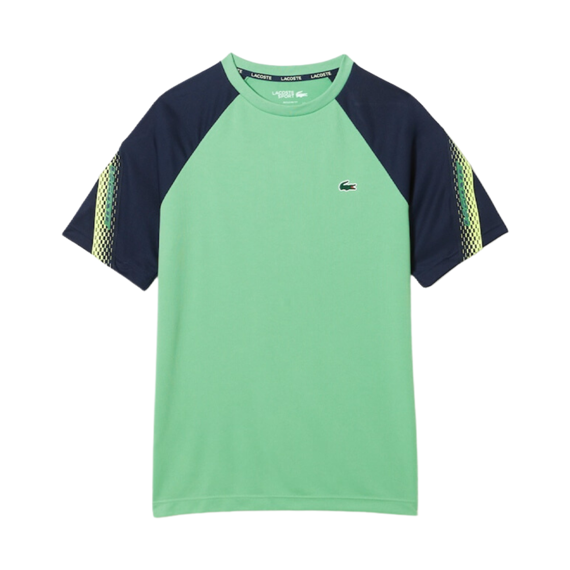 라코스테 로고 애니메이션 포인트 티셔츠 그린 네이비 블루(Lacoste Logo Animation Point T-Shirt Green Navy Blue) - 1