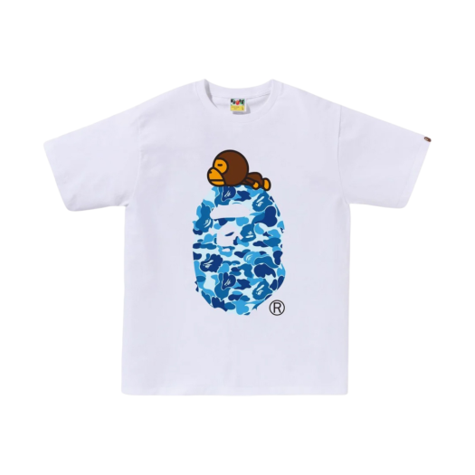 BAPE ABC Camo Milo on Big Ape T-Shirt White Blue