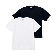 Printstar Heavy Round T-Shirt White Black (2Pack)