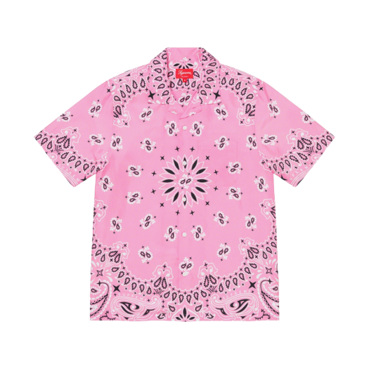 Supreme Bandana Silk S/S Shirt Pink - 21SS