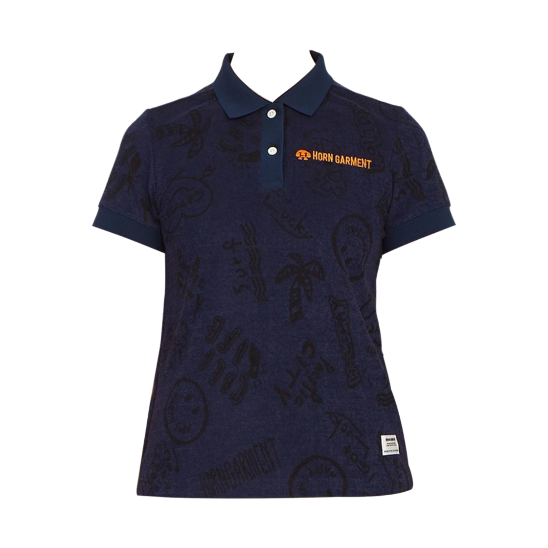 HCW-3A-AP04 (W) Horn Garment Golf Wear Polo T-Shirt Navy
