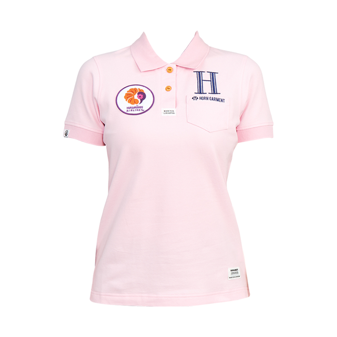 HCW-2A-AP87 (W) Horn Garment Airlines Golf Wear Polo T-Shirt Pink