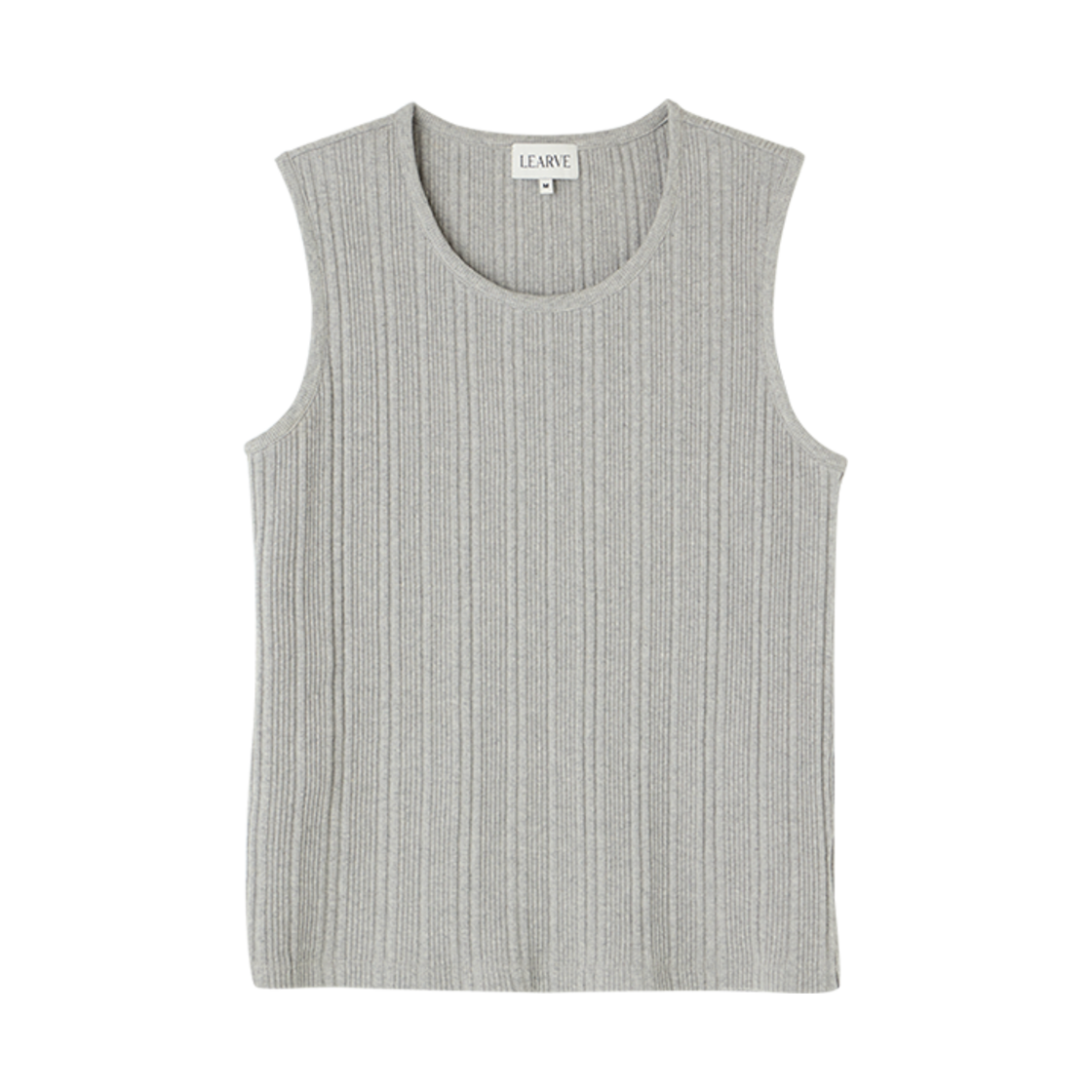 르아브 루센트 비대칭 골지 슬리브리스 그레이(LEARVE Lucent Asymmetrical Golji Sleeveless Gray)