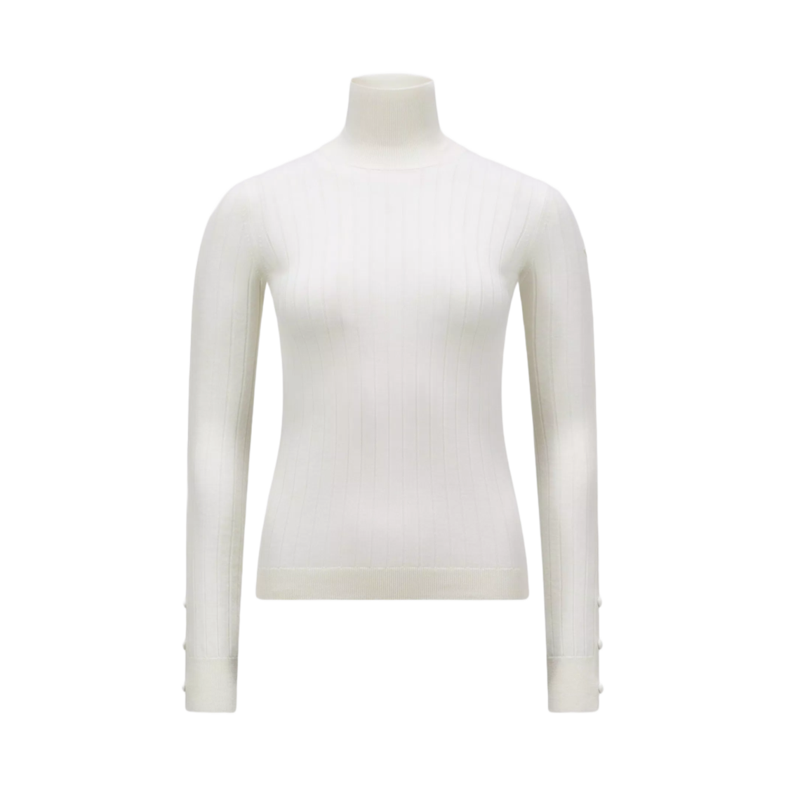 (W) 몽클레르 울 & 캐시미어 터틀넥 스웨터 화이트 - 24FW((W) Moncler Wool & Cashmere Turtleneck Sweater White - 24FW)