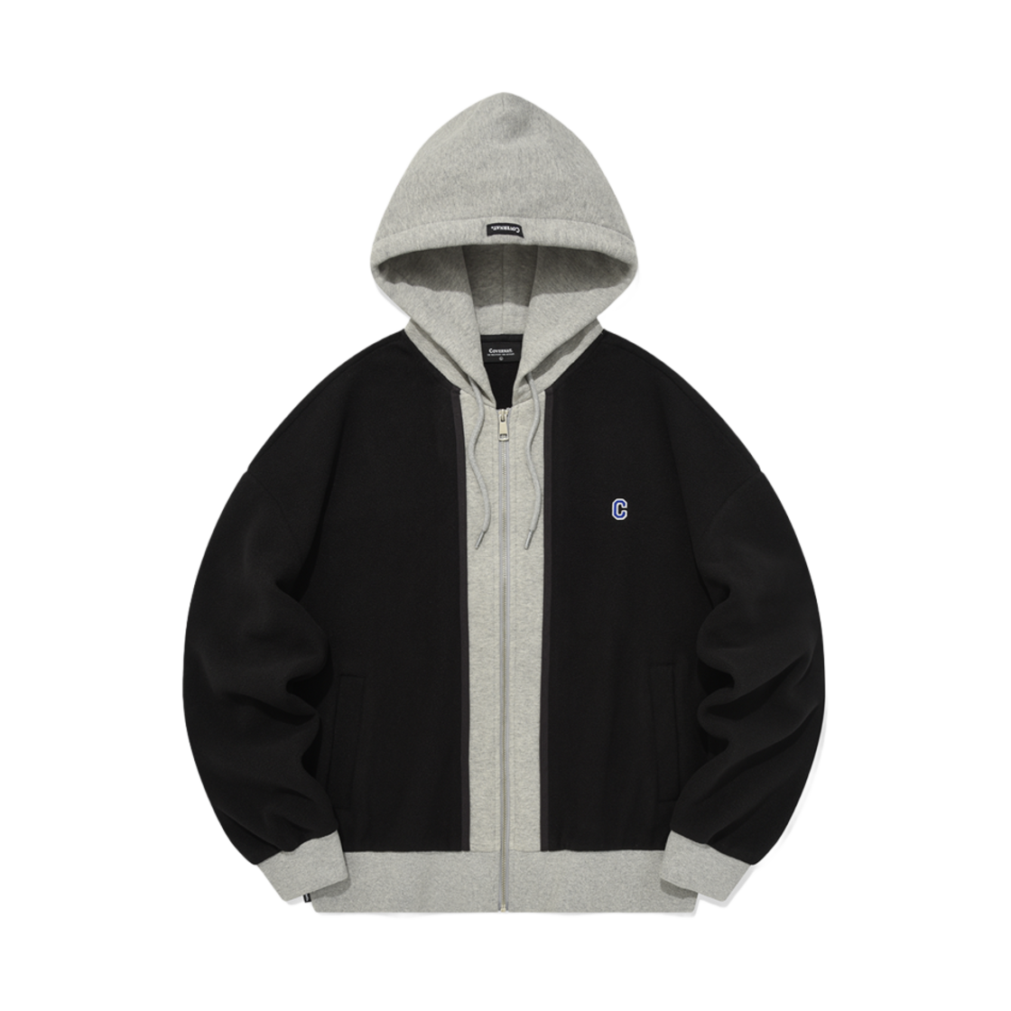 커버낫 레이어드 플리스 후디 집업 자켓 블랙(Covernat Layered Fleece Hoodie Zip Up Jacket Black)