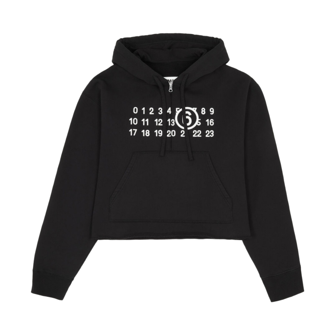 S52GU0204S25387900 MM6 Maison Margiela Numeric Logo Zip Hooded Sweatshirt Black