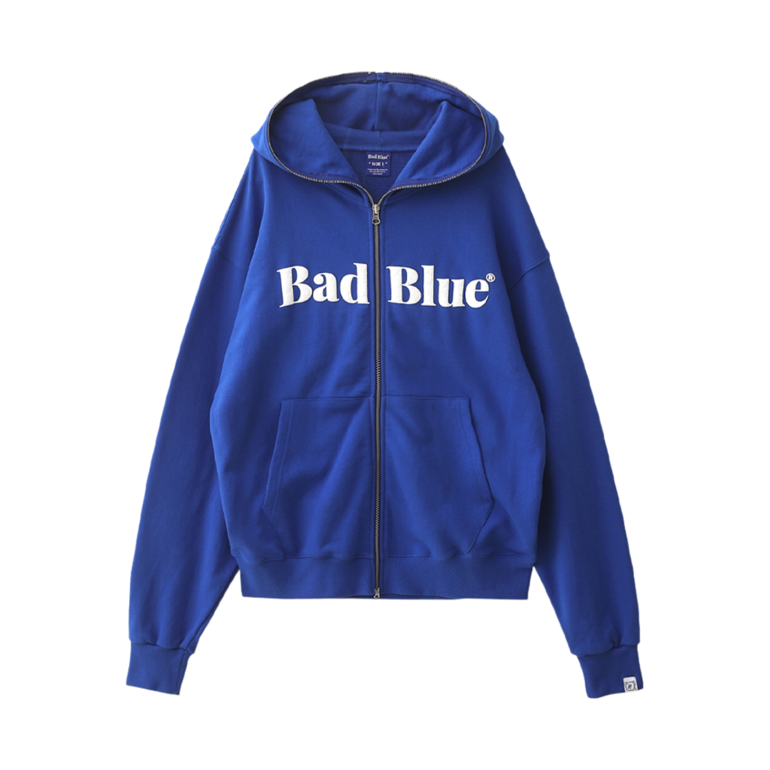 배드블루 로고 풀 집업 후디 블루(BadBlue Logo Pull Zip Hoodie Blue)