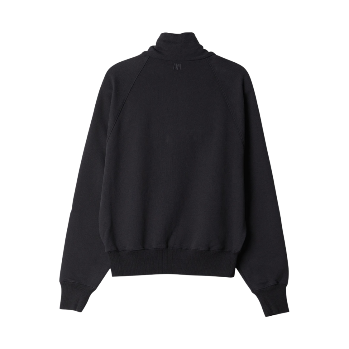 아미 톤온톤 하트 로고 하프 집 스웨트셔츠 블랙(AMI de Coeur Tone-On-Tone Half Zip Sweatshirt Black) - 2