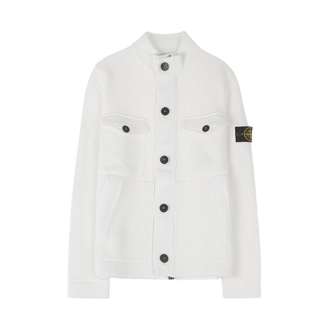 7215544D4-V0001 Stone Island 544D4 Button Pocket Knit White - 20SS