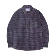 NOMANUAL Overdyed Check Shirt Purple