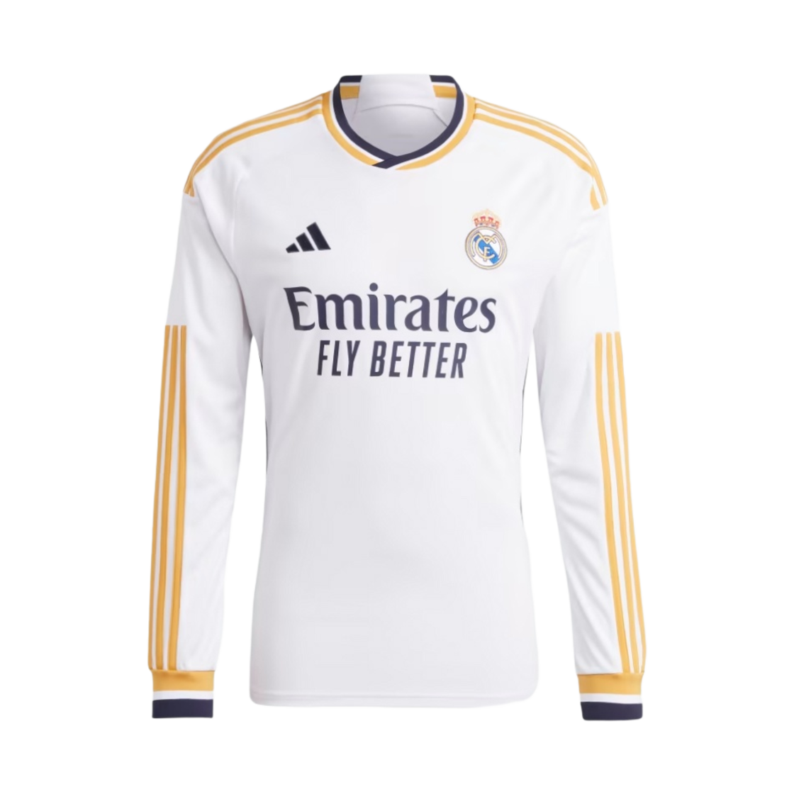 아디다스 레알 마드리드 2023/24 홈 롱슬리브 저지 화이트 - US 사이즈 (논 마킹 버전)