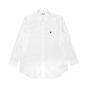 Play Comme des Garcons little red heart Button Down Shirt White