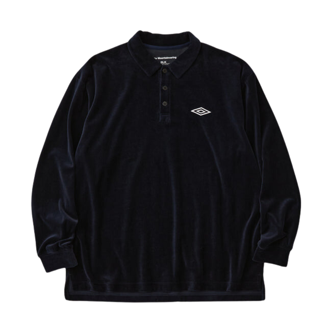 엄브로 x 화이트 마운티니어링 벨루어 폴로 셔츠 블랙(Umbro x White Mountaineering Velour Polo Shirt Black)